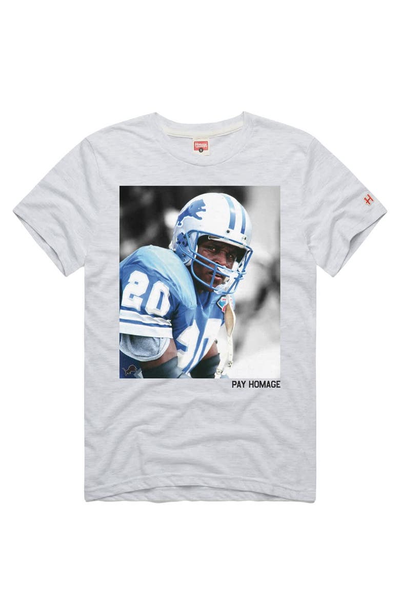 Homage Unisex Homage Barry Sanders Ash Detroit Lions Pay Homage Tri-Blend T-Shirt, Alternate, color, Ash