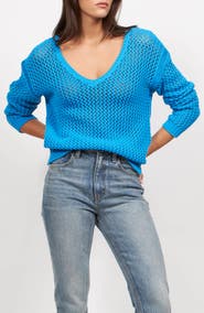 Equipment Tate Open Stitch Cotton Blend Sweater