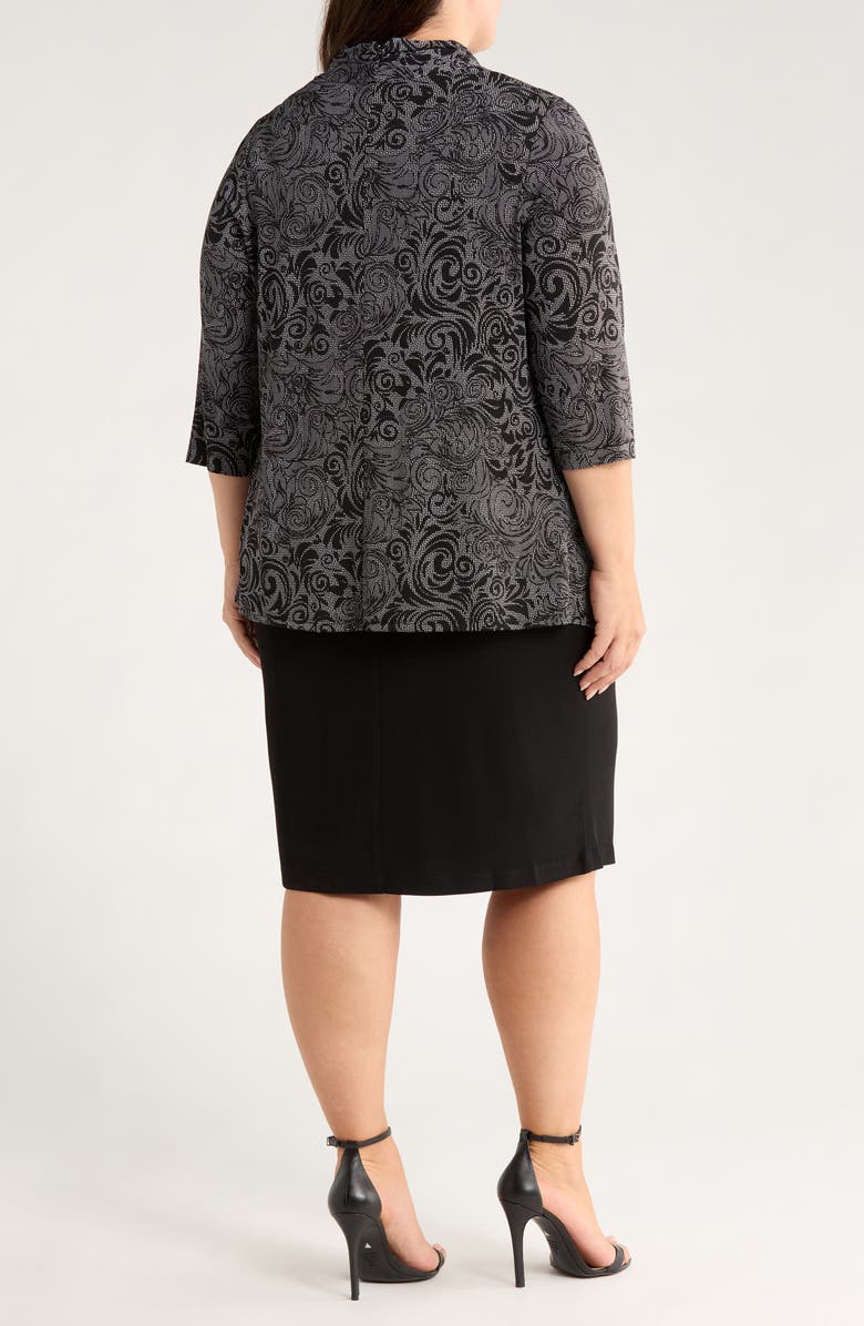 Connected Apparel Mock Jacket Dress, Alternate, color, Black