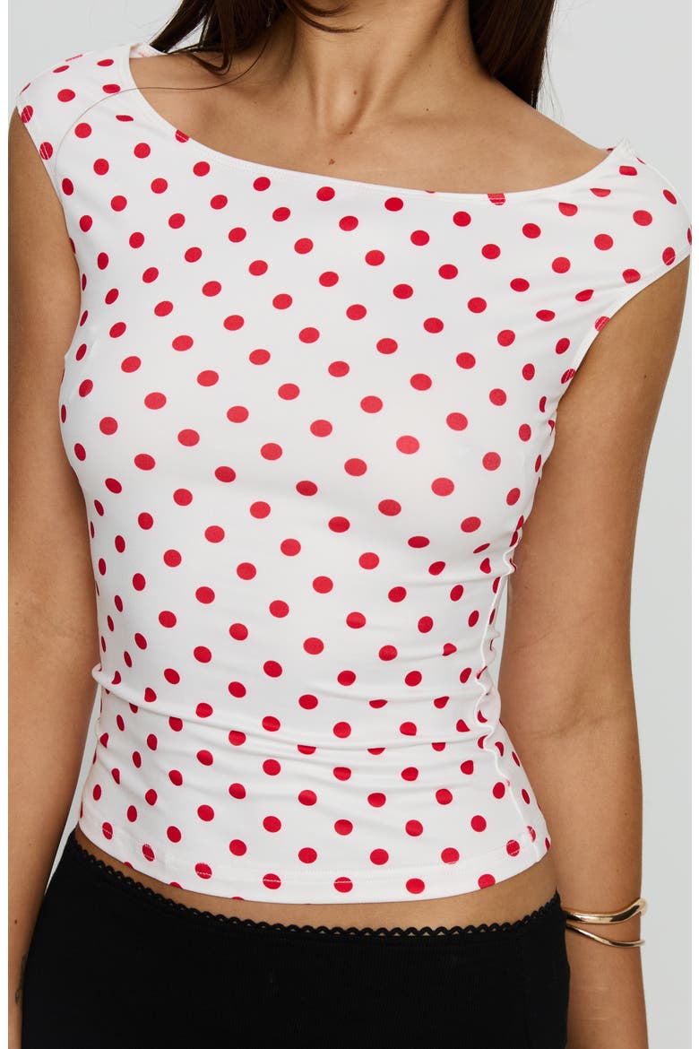 Cheirosa Boat Neck Top, Alternate, color, WHITE / RED