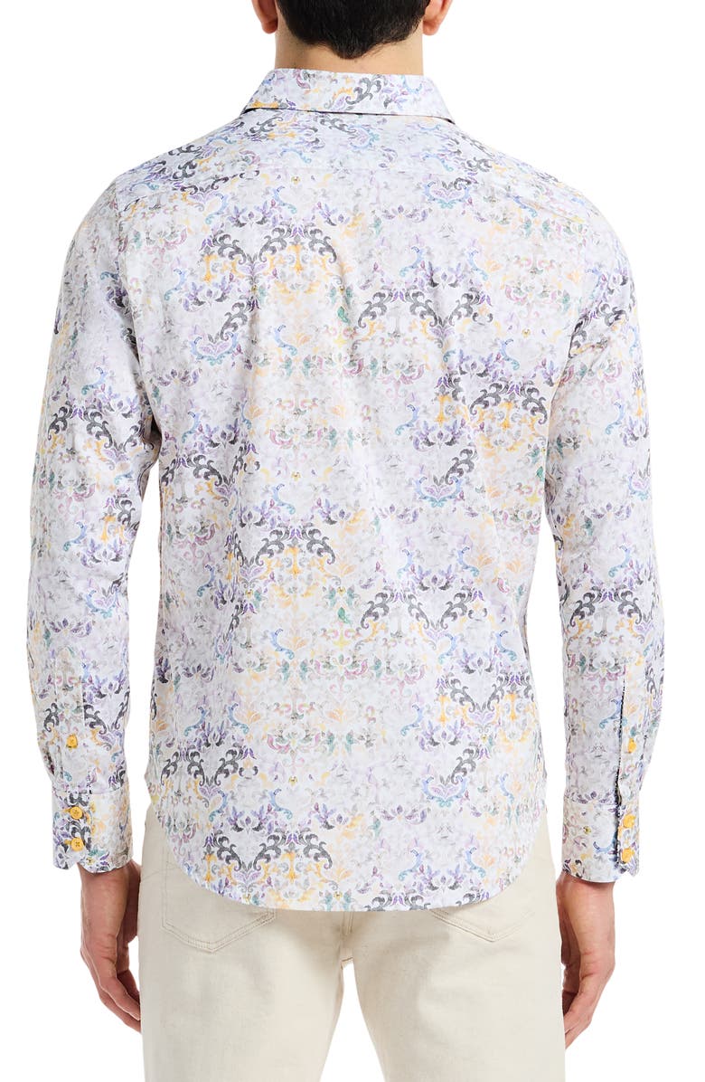 Robert Graham Croatia Stretch Button-Up Shirt, Alternate, color, Yellow Multi