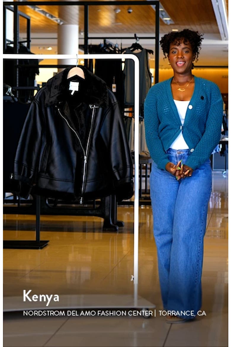 Oversize Faux Shearling Moto Jacket video