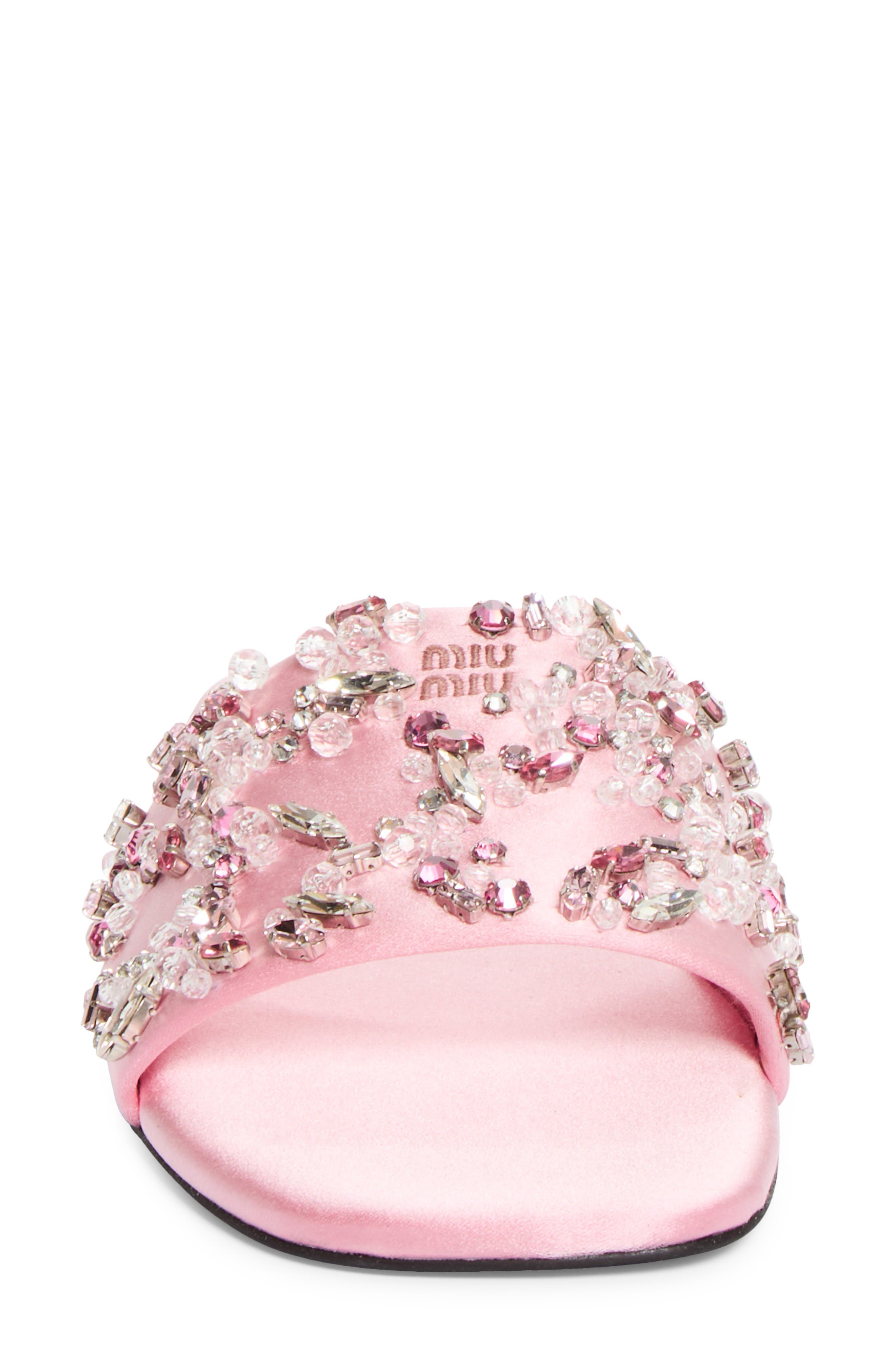 Strass Slide Sandal, Alternate, color, PETALO