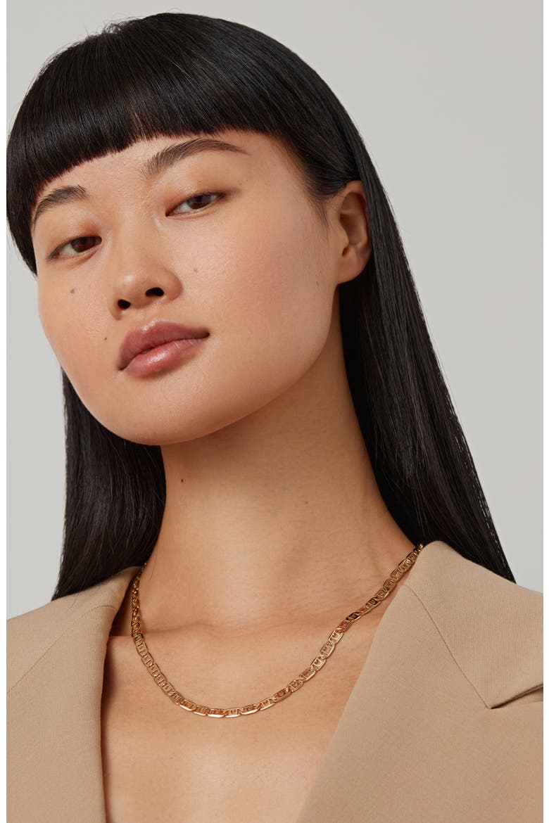 Bobbi Heart Link Chain Necklace, Alternate, color, HIGH POLISH GOLD