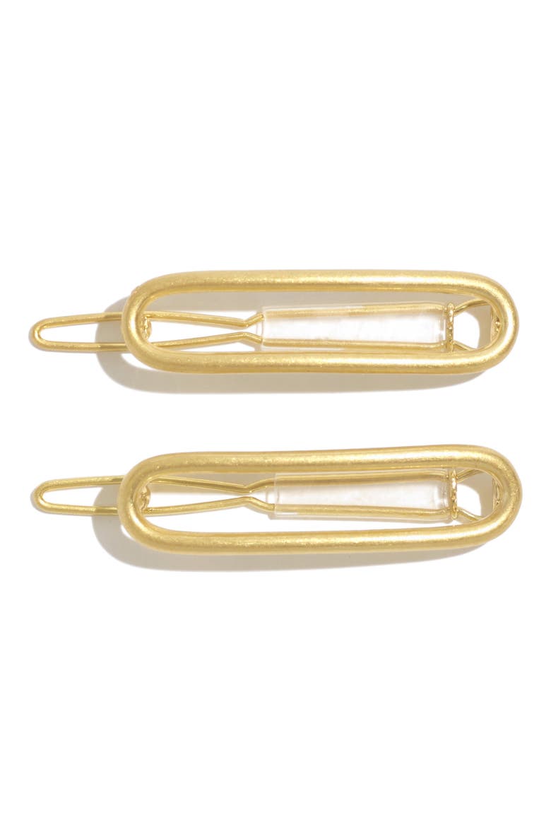 Two-Pack Mini Hair Clips, Main, color, VINTAGE GOLD