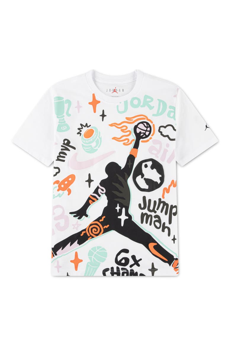 Kids' Merch Allover Print T-Shirt, Main, color, WHITE