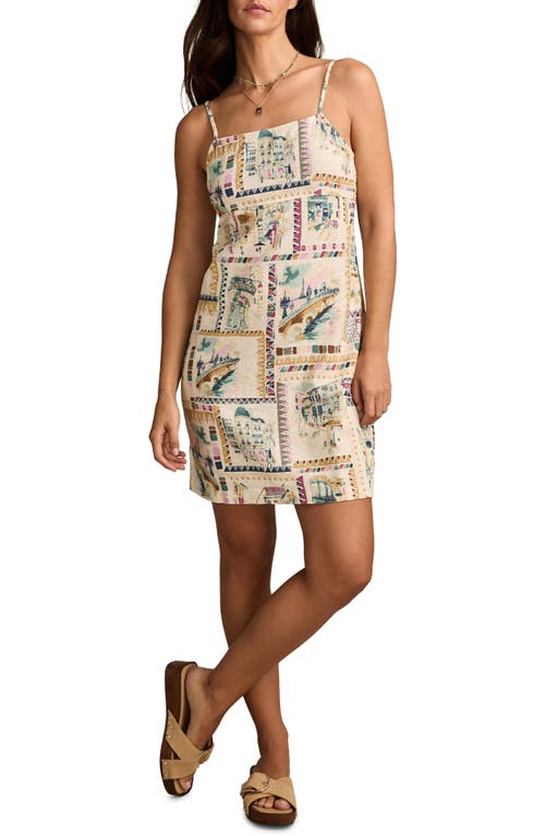 Lucky Brand Printed Cotton Mini Sundress In Neutral