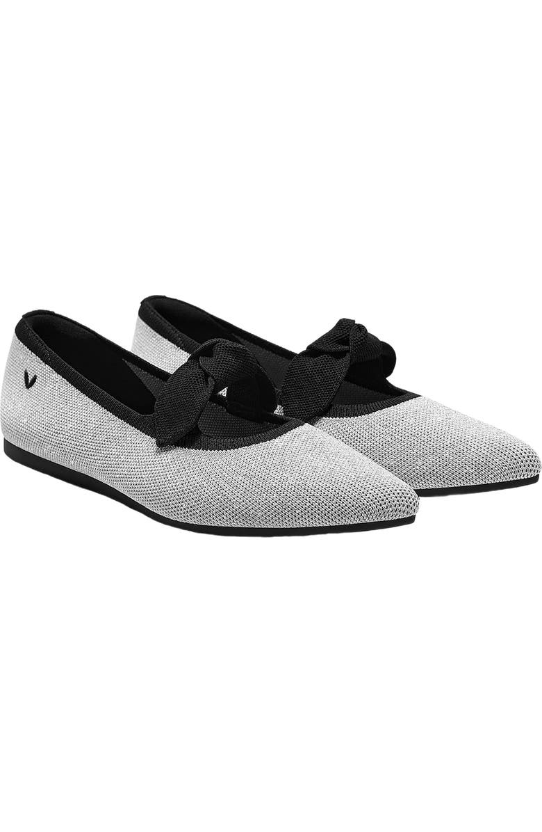 VIVAIA Pointed-Toe Bow Flats, Main, color, Metallic Diamond Black