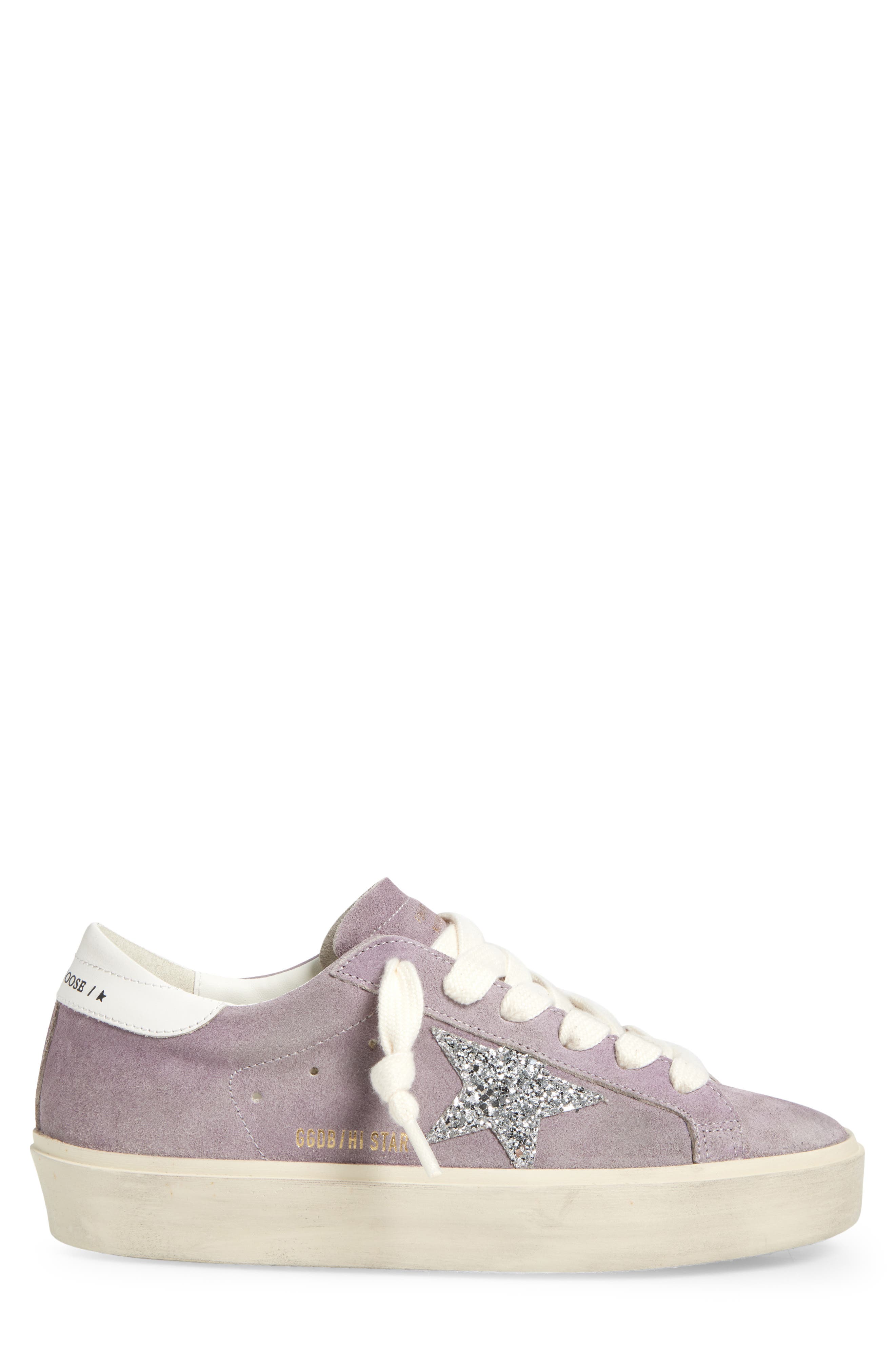 Golden Goose Hi Star Platform Sneaker, Alternate, color, Lilac/ Silver/ White