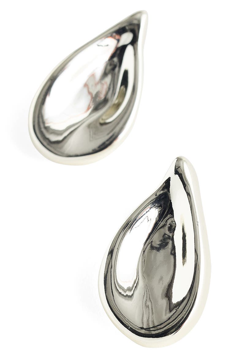 Droplet Stud Earrings, Main, color, WARM SILVER