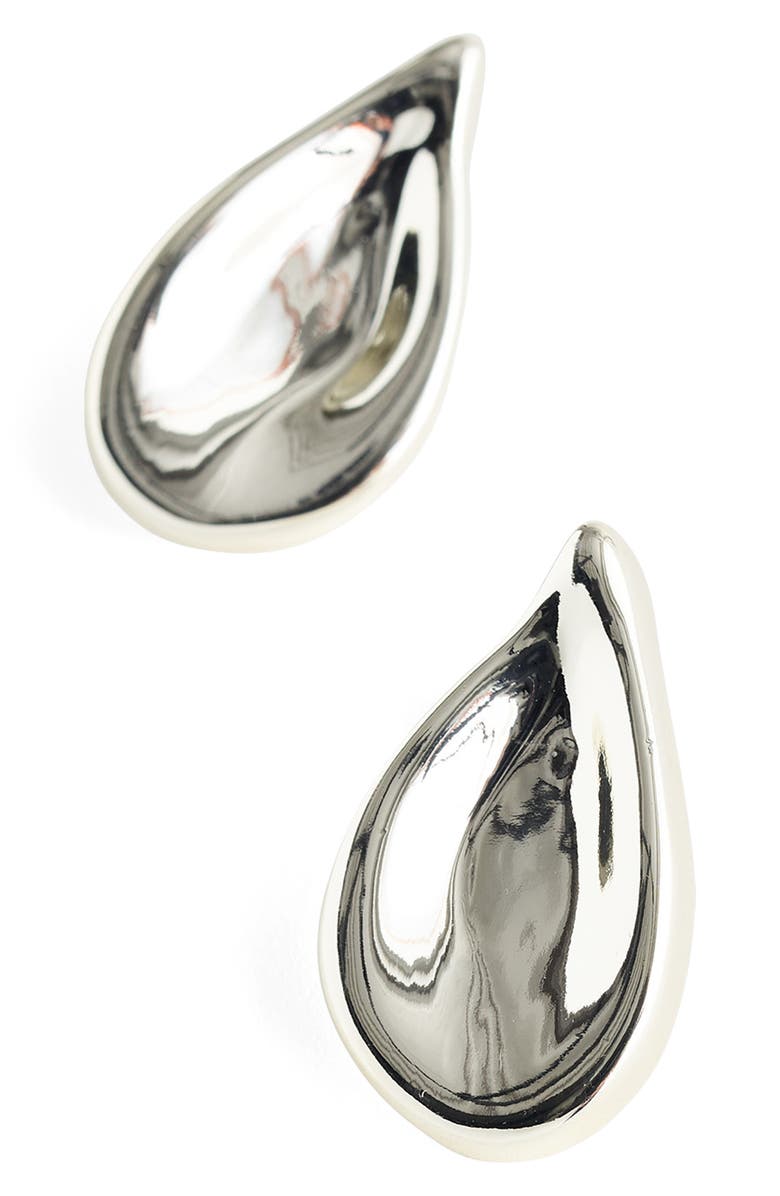 Madewell Droplet Stud Earrings, Main, color, Warm Silver