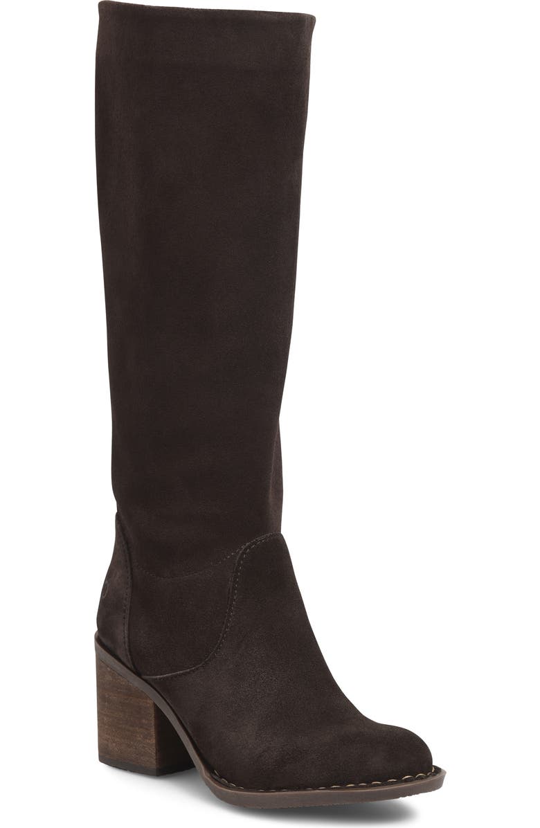 Børn Thea Knee High Boot, Main, color, Chocolate Suede