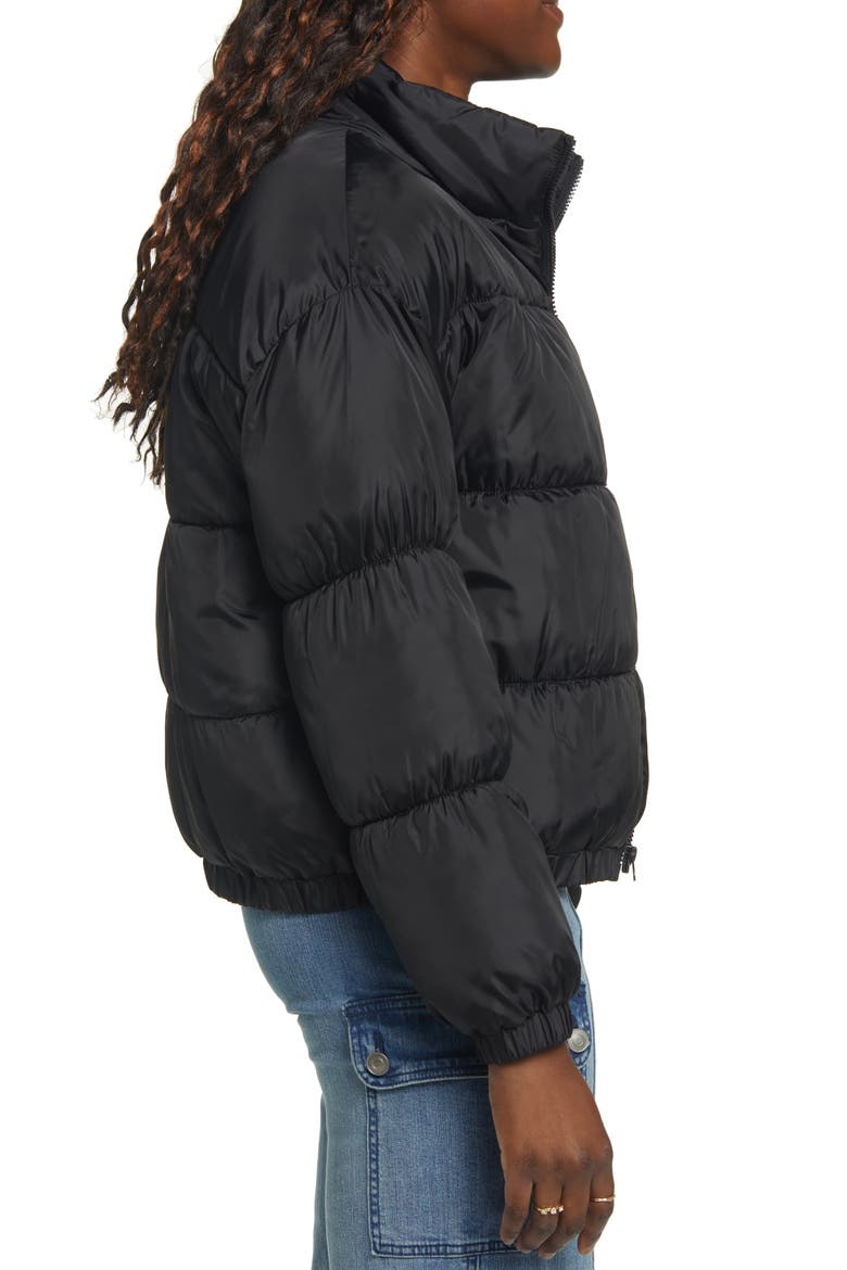 Water Resistant Puffer Jacket, Alternate, color, BLACK
