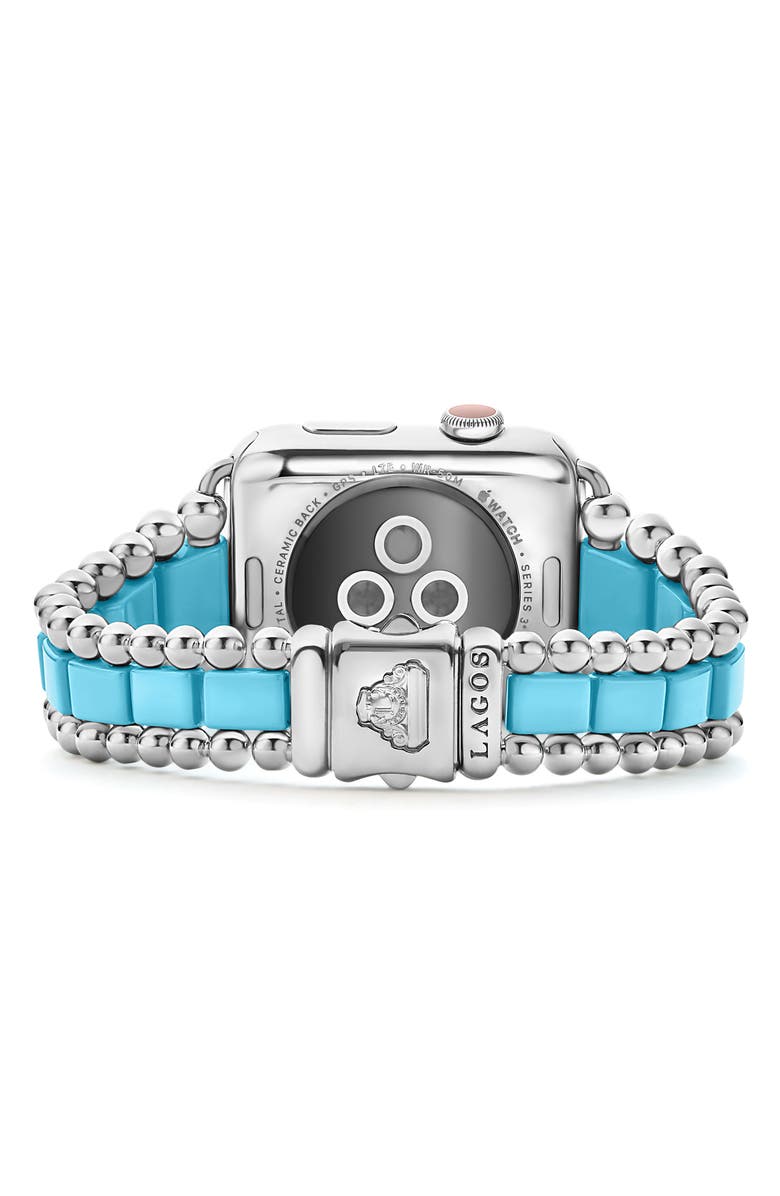 LAGOS Apple Watch<sup>®</sup> Smart Caviar Ceramic & Stainless Steel Band, Alternate, color, 