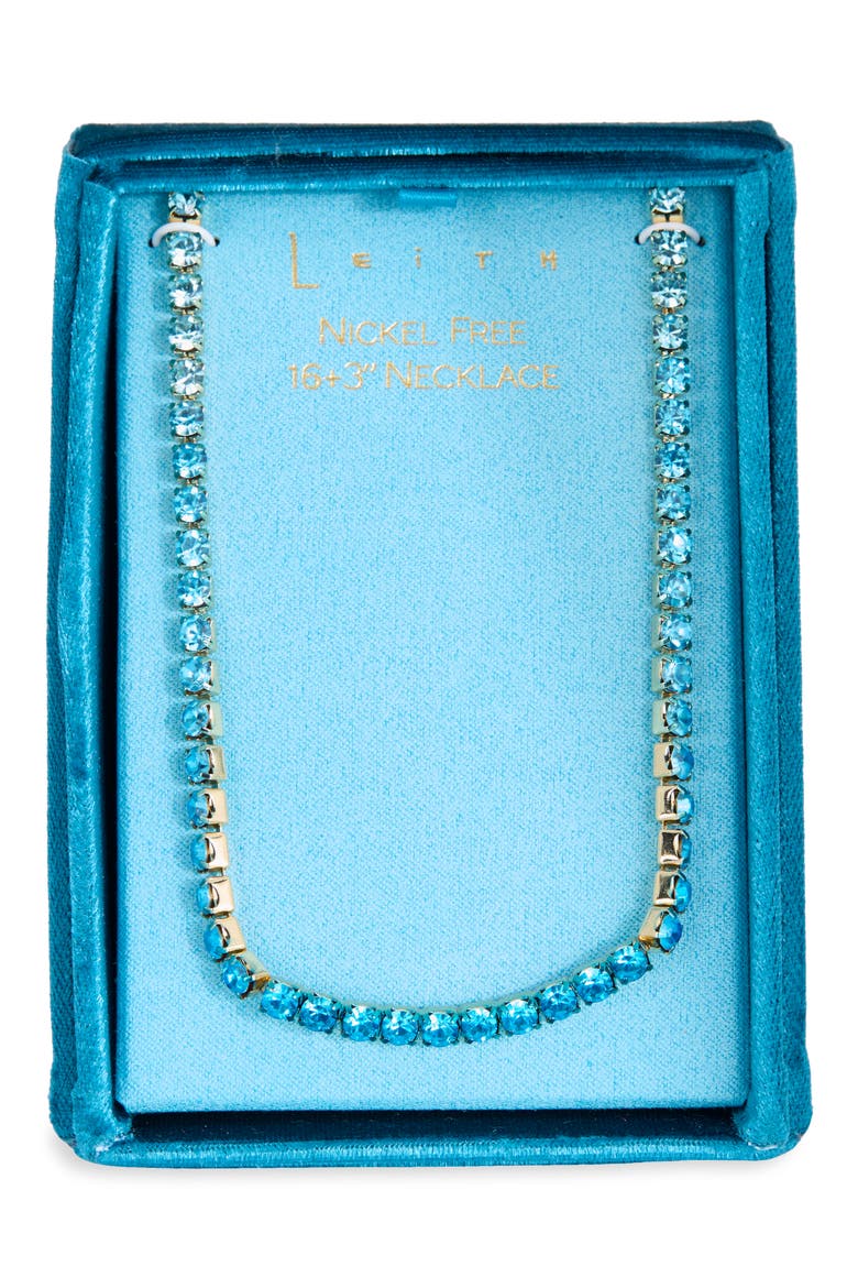 Crystal Tennis Necklace, Main, color, BLUE MULTI- GOLD