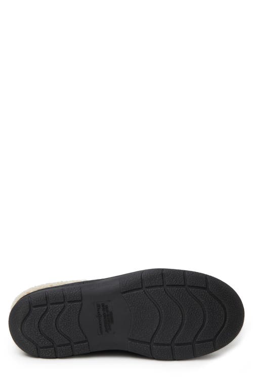 Dearfoams Microsuede Faux Shearling Slipper In Black