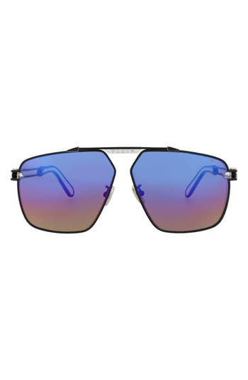Philipp Plein Aviator-frame Titanium Sunglasses In Black