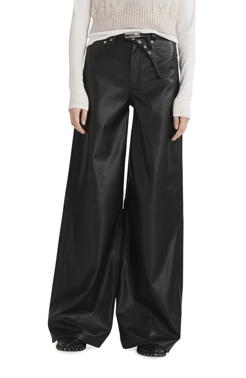 Sofie Wide Leg Faux Leather Pants