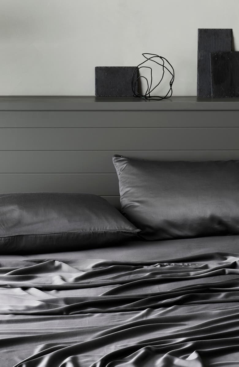 ettitude Signature Sateen Set of 2 Pillowcases, Alternate, color, Slate