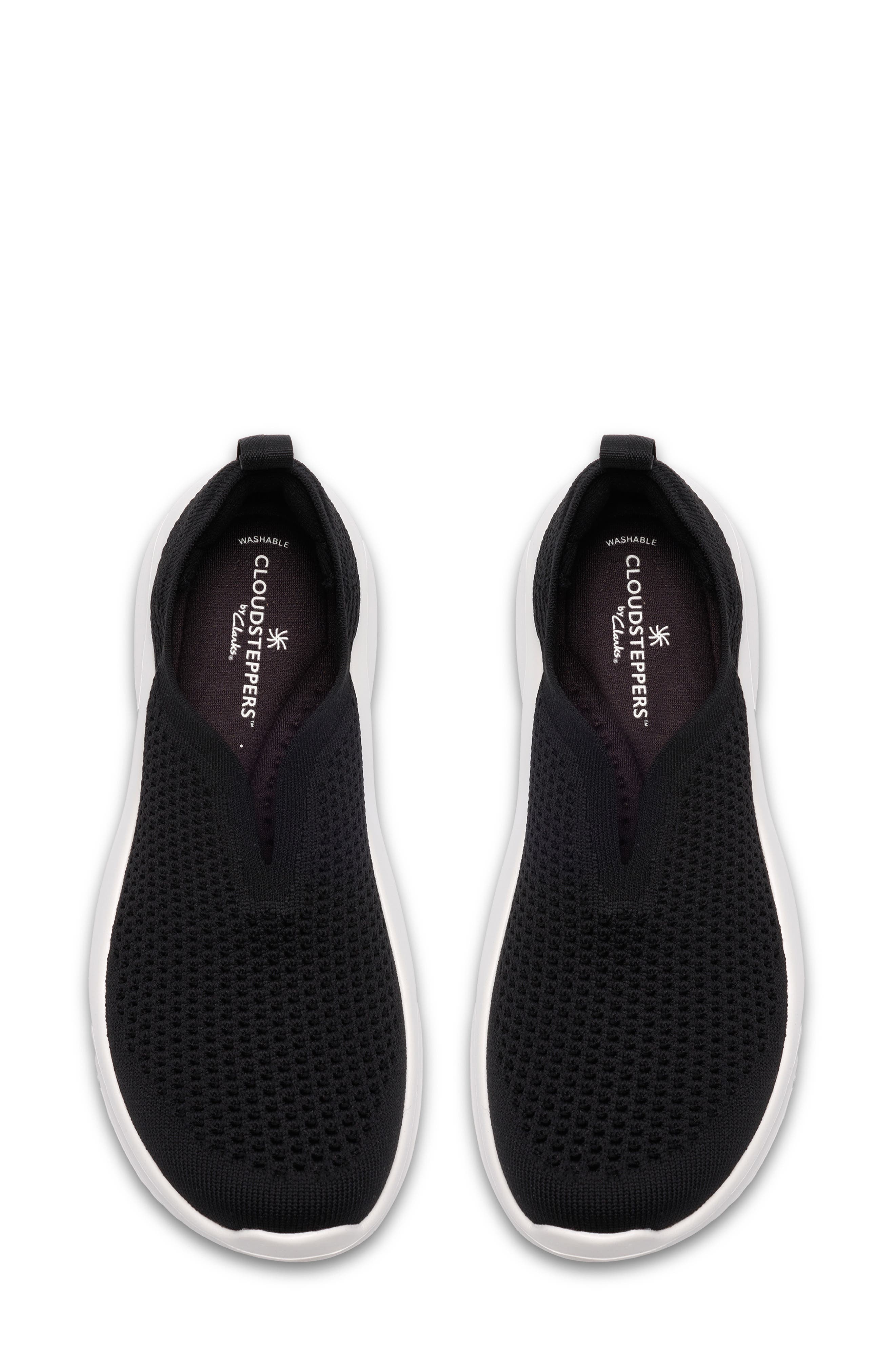 Clarks<sup>®</sup> Solevana Knit Slip-On Sneaker, Alternate, color, Black