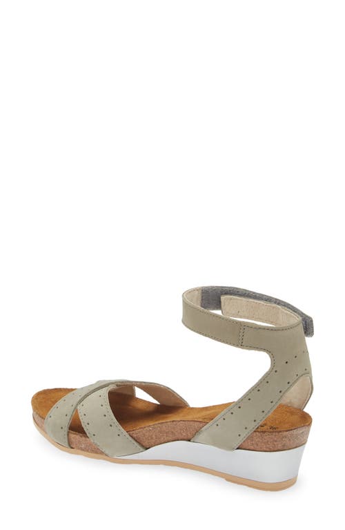 Naot Wand Wedge Sandal In Sage Nubuck