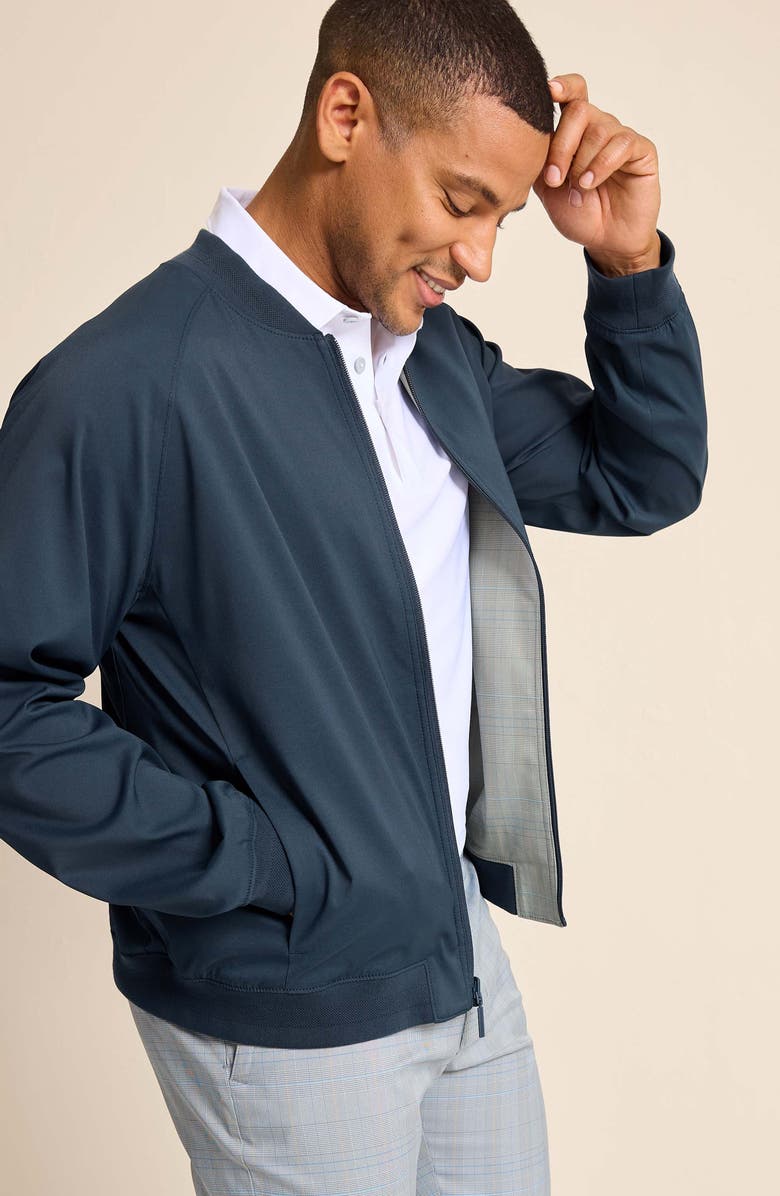 Tommy Bahama Island Driver Reversible Bomber Jacket, Alternate, color, Dark Eclipse