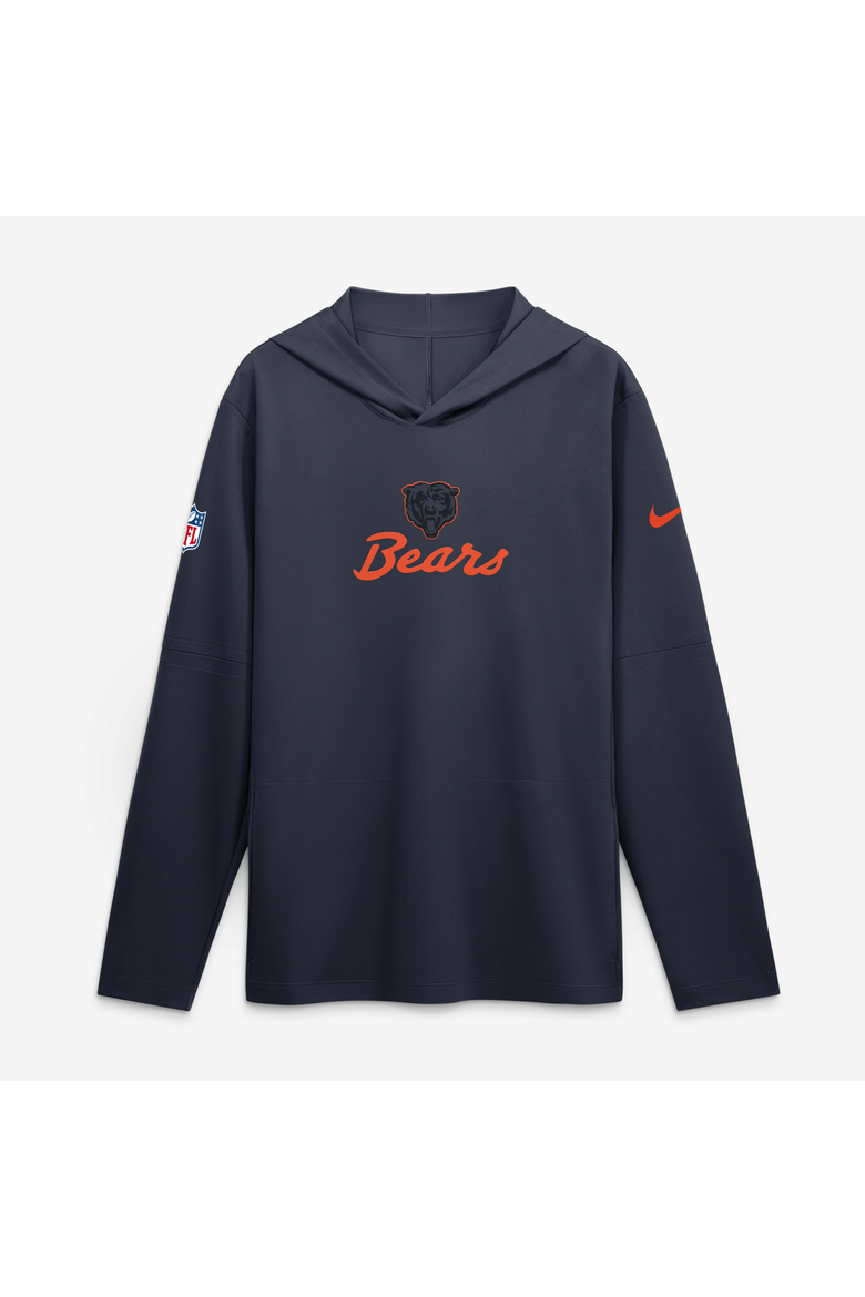 Men's Nike  Navy Chicago Bears 2026 Rivalries Collection Sideline Lightweight Hooded Long Sleeve Top, Main, color, Navy