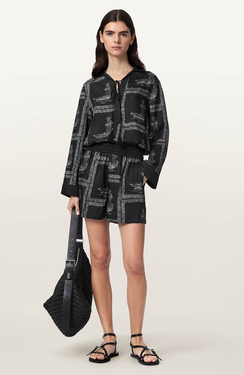 AllSaints Lettie Shorts, Alternate, color, Waimea Black