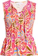 SUGARLIPS Nomi Floral Smocked Peplum Top