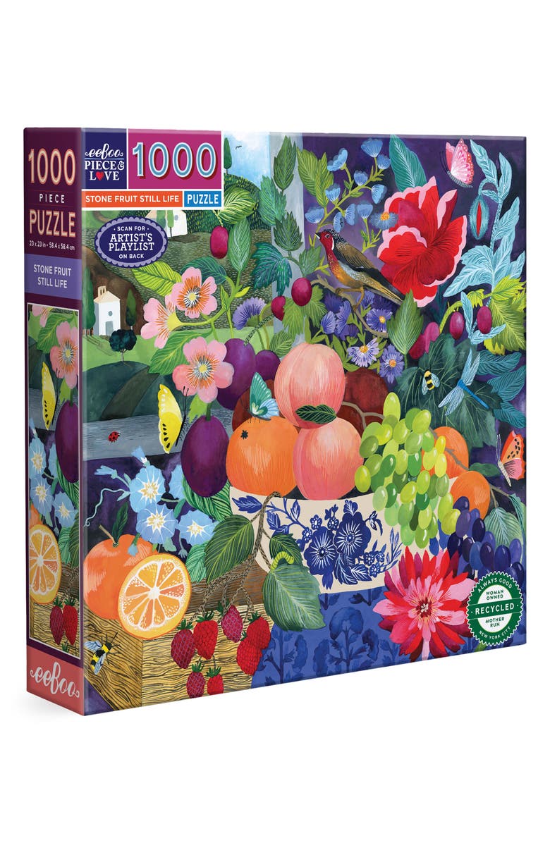 eeBoo Stone Fruit Still Life 1000-Piece Jigsaw Puzzle, Main, color, Multi