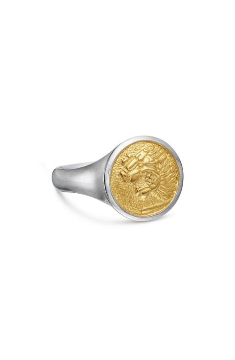 'Petrvs' Lion Signet Pinky Ring