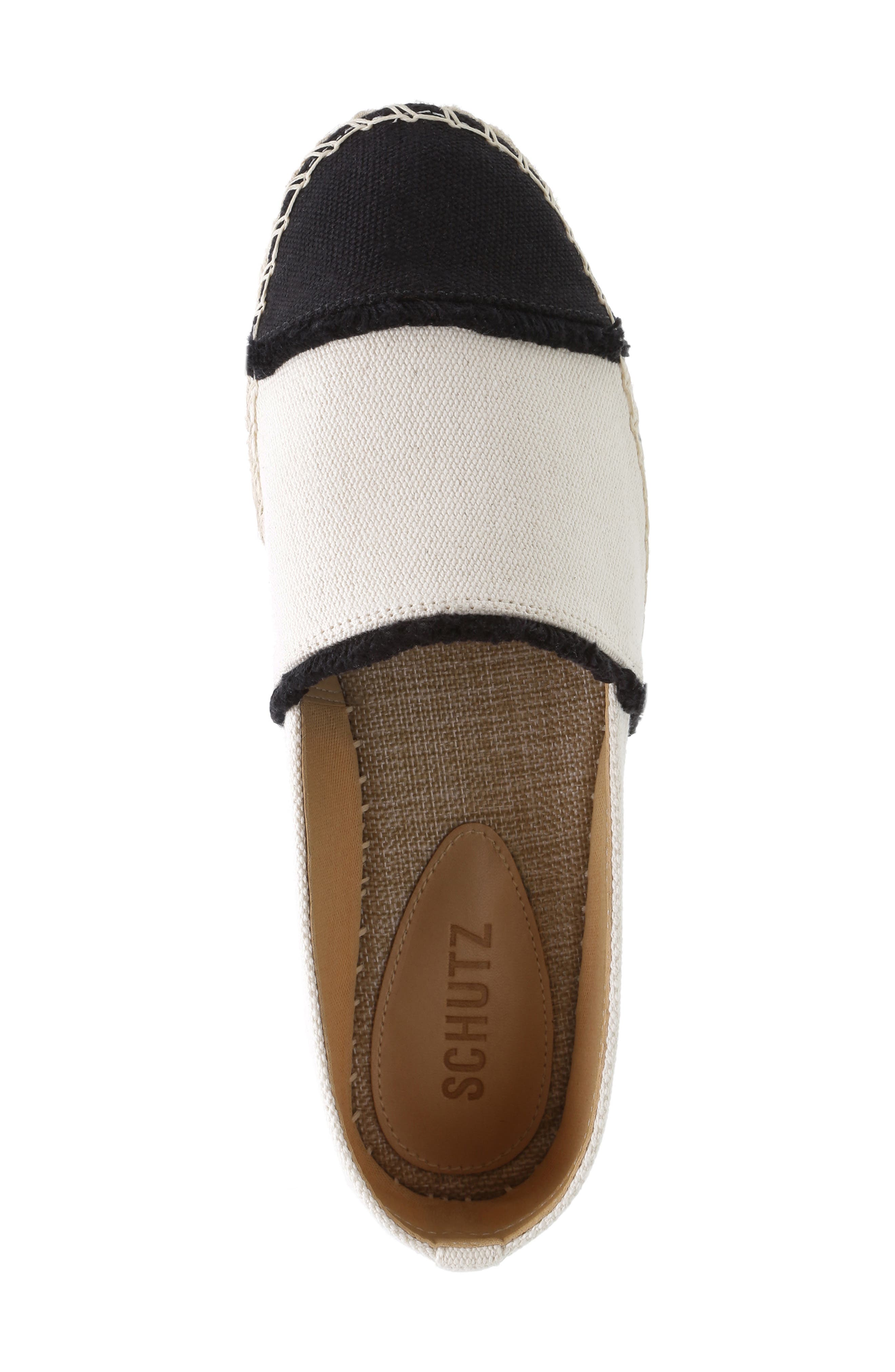 Ohanna Espadrille Flat, Alternate, color, BLACK/ NATURAL CANVAS