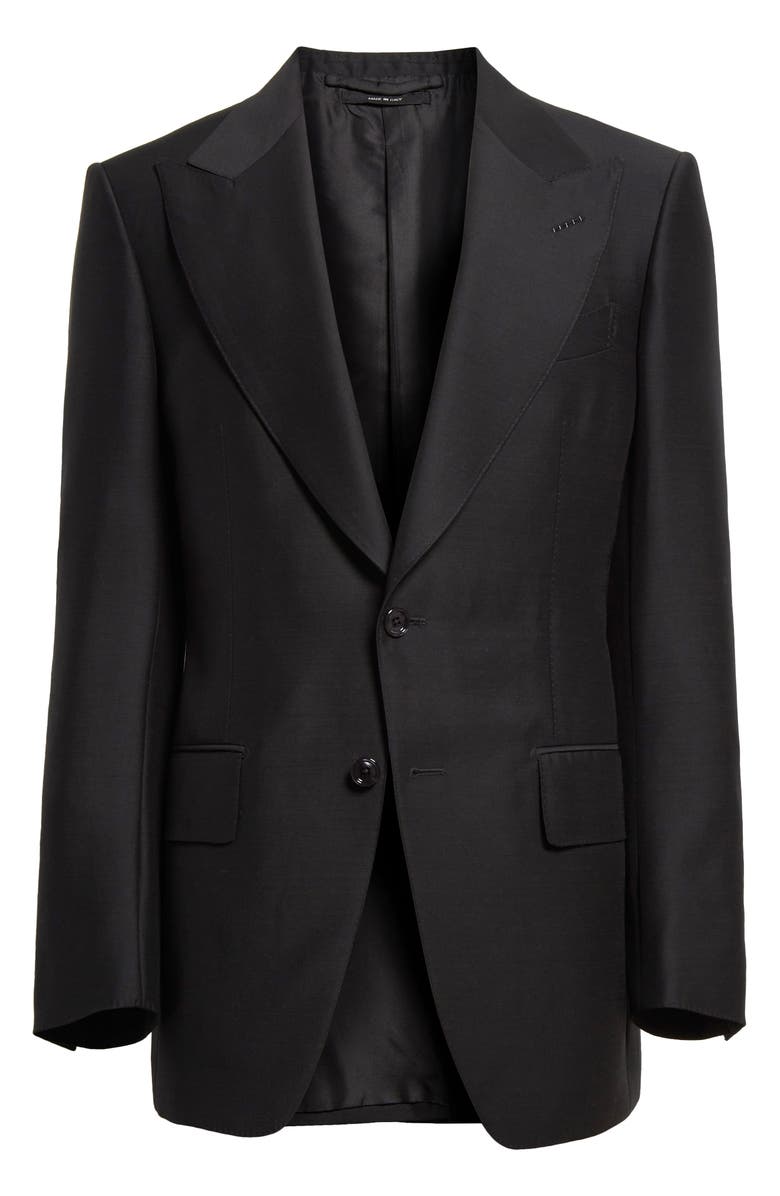TOM FORD Atticus Wool & Silk Organza Evening Jacket, Alternate, color, Black