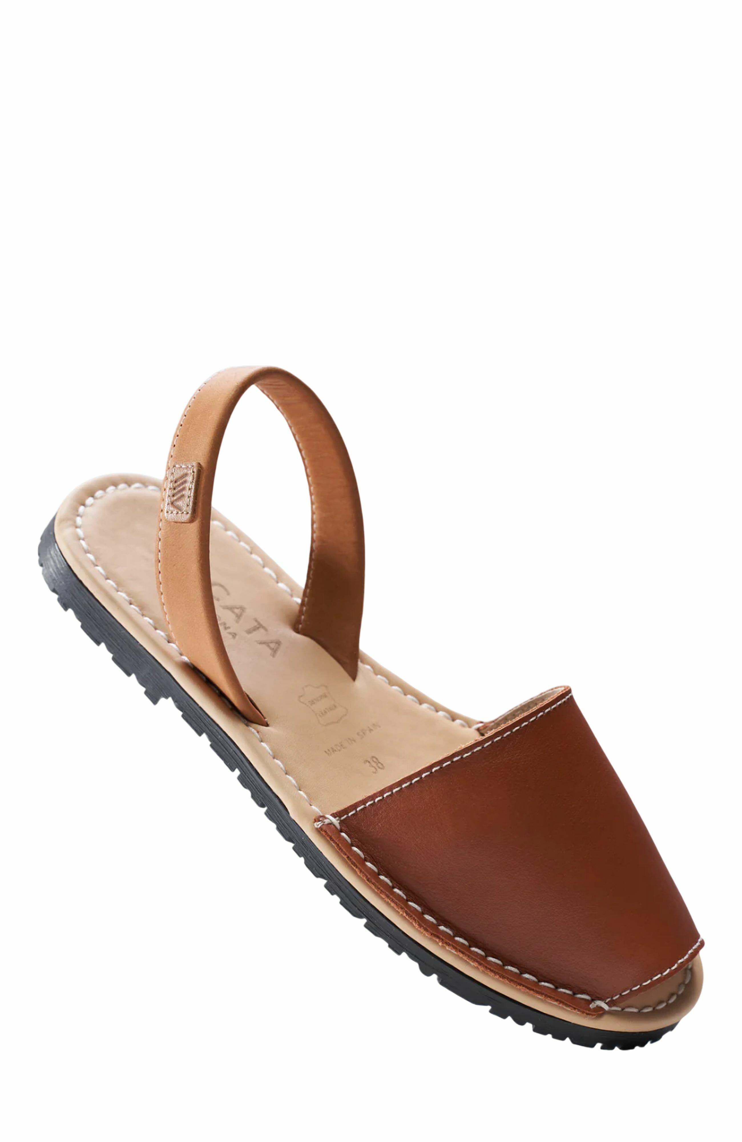 VISCATA Menorquina Leather Avarca Sandals, Alternate, color, Sahara