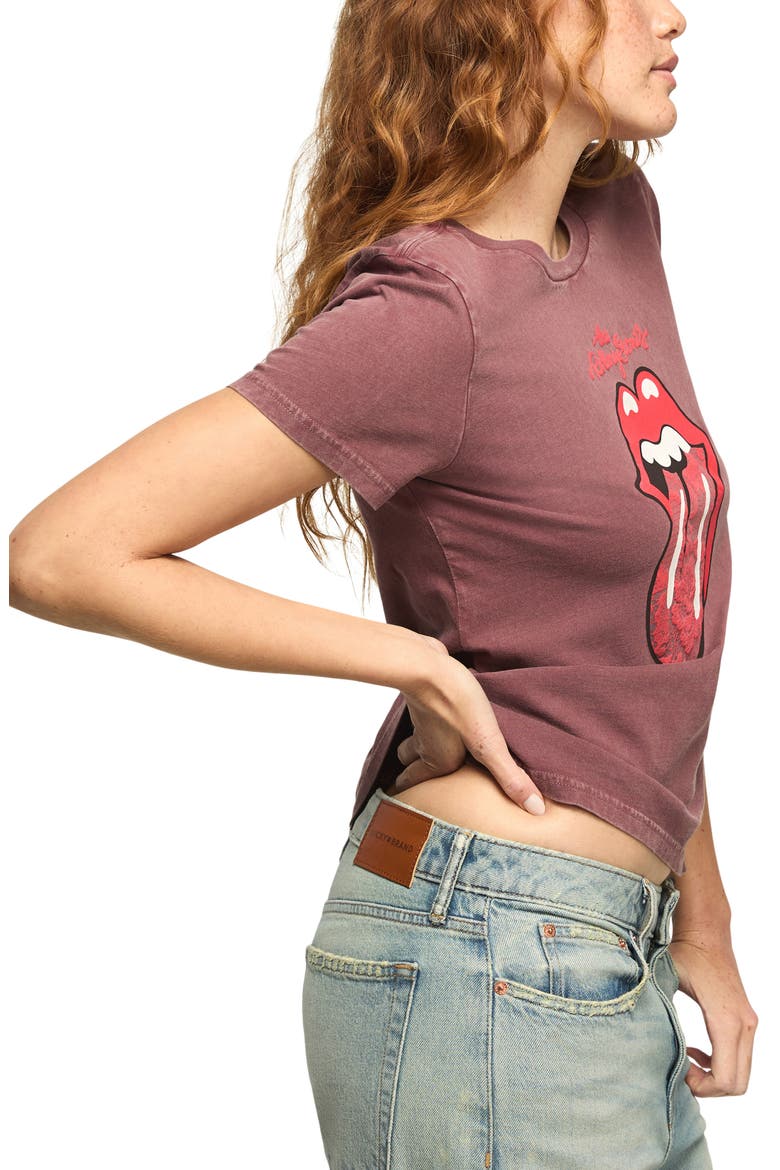 Rolling Stones Lace Hot Lips Graphic T-Shirt, Alternate, color, RUSTIC WINE