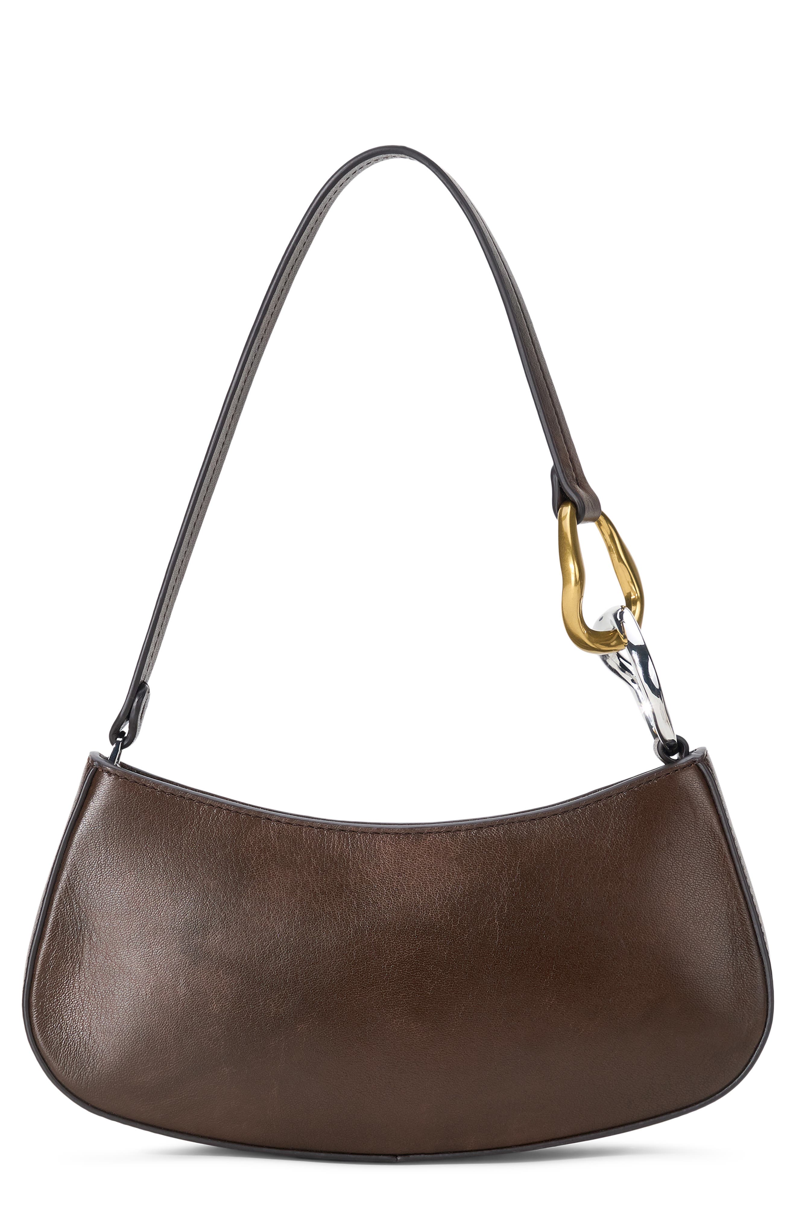 STAUD Ollie Shoulder Bag, Main, color, Espresso Distressed