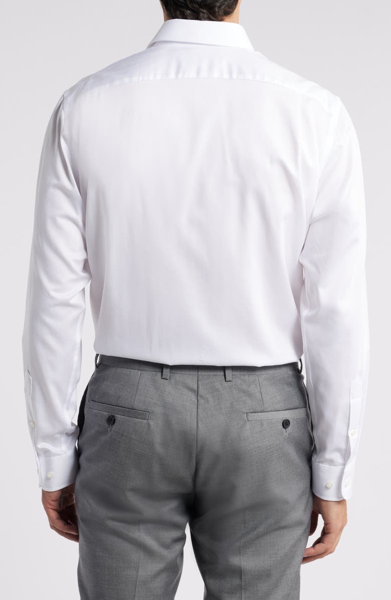 Nordstrom Traditional Fit Solid Herringone Dress Shirt, Alternate, color, White Herringbone