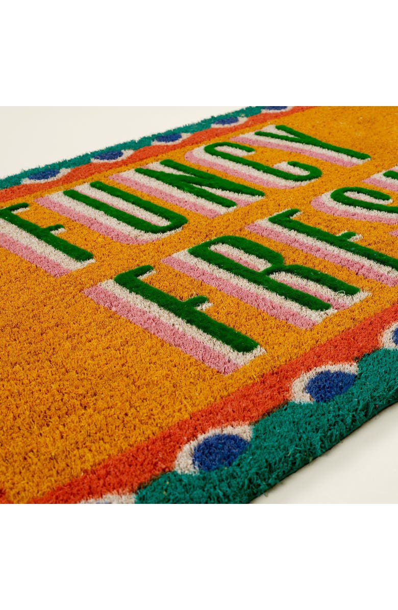 Zsa Zsa Zsu Kerala Funcy 100% Coir Doormat 18" x 30", Alternate, color, Orange