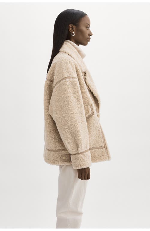 Lamarque Badu | Oversized Faux Shearling Jacket In Nude