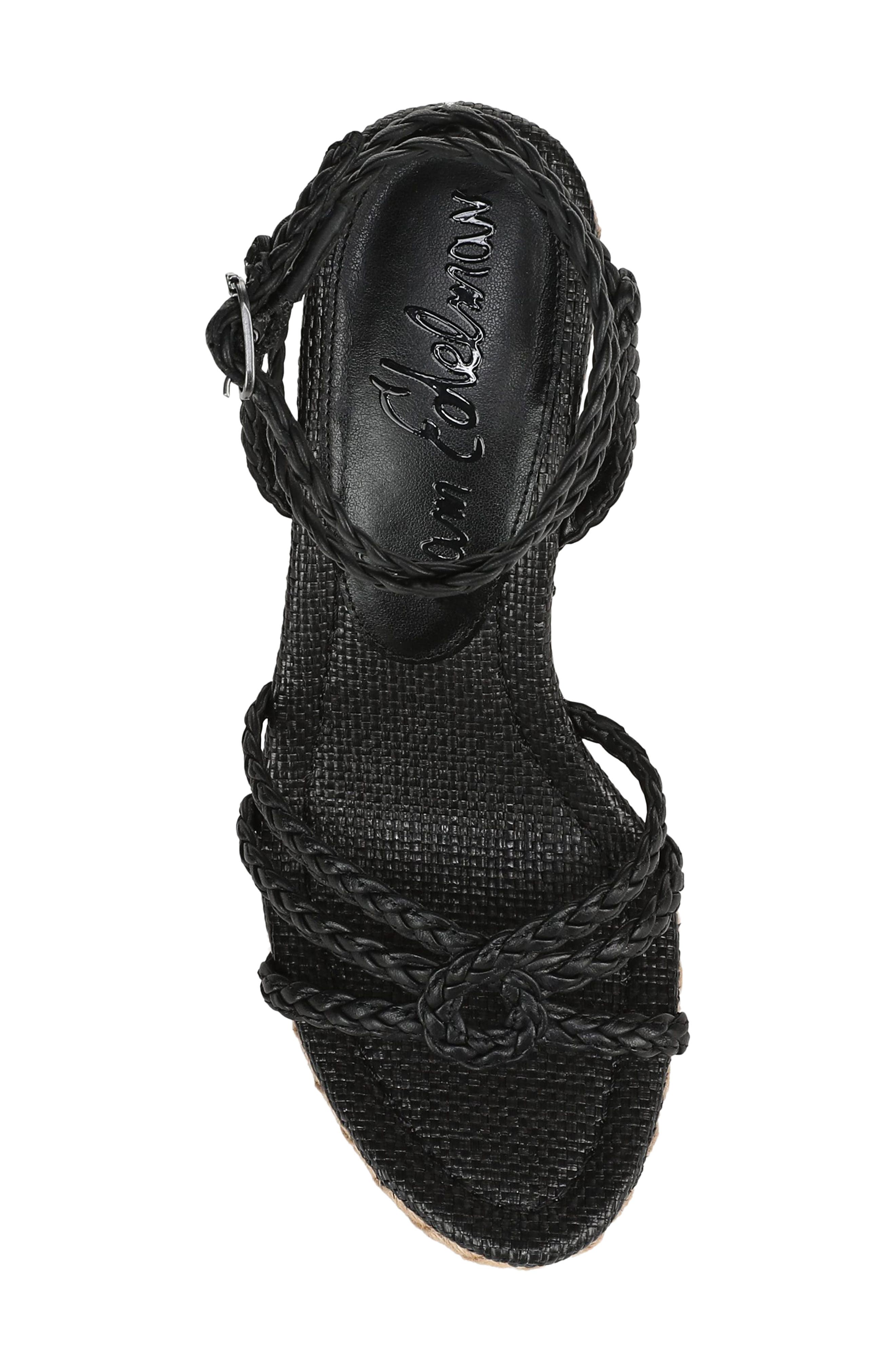 Sam Edelman Mindie Espadrille Ankle Strap Platform Wedge Sandal, Alternate, color, Black