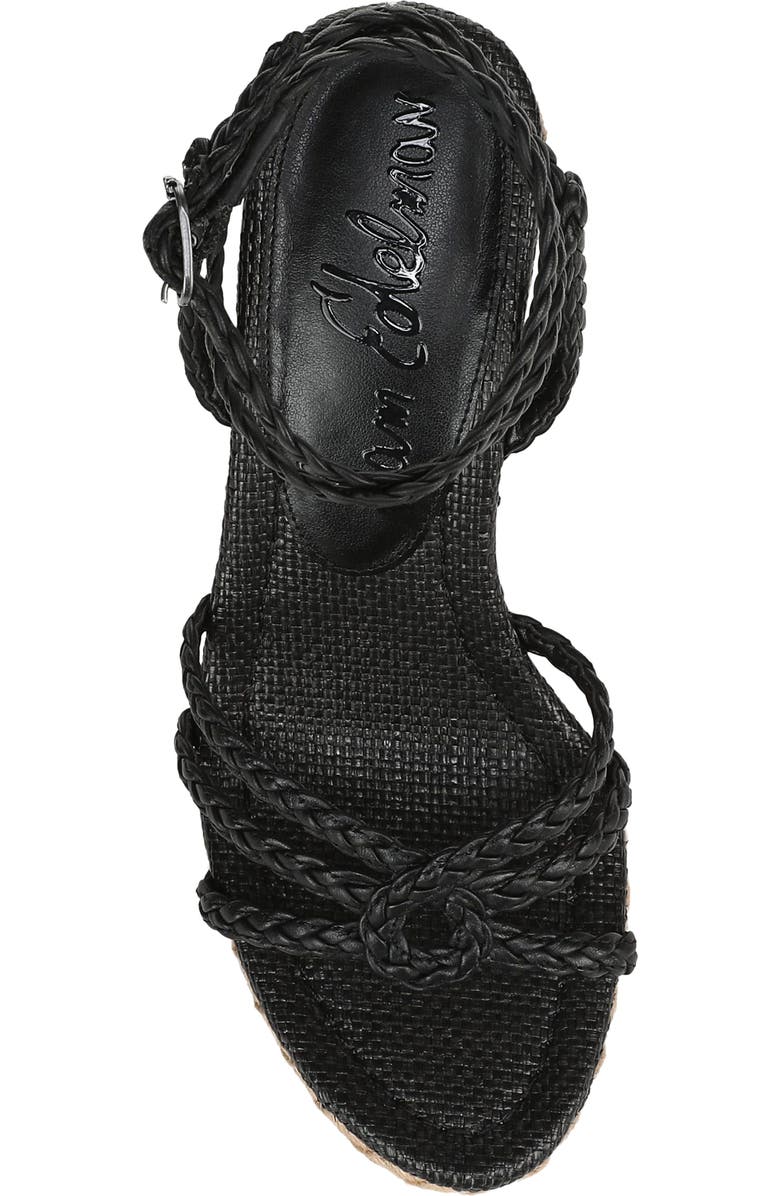 Sam Edelman Mindie Espadrille Ankle Strap Platform Wedge Sandal, Alternate, color, Black
