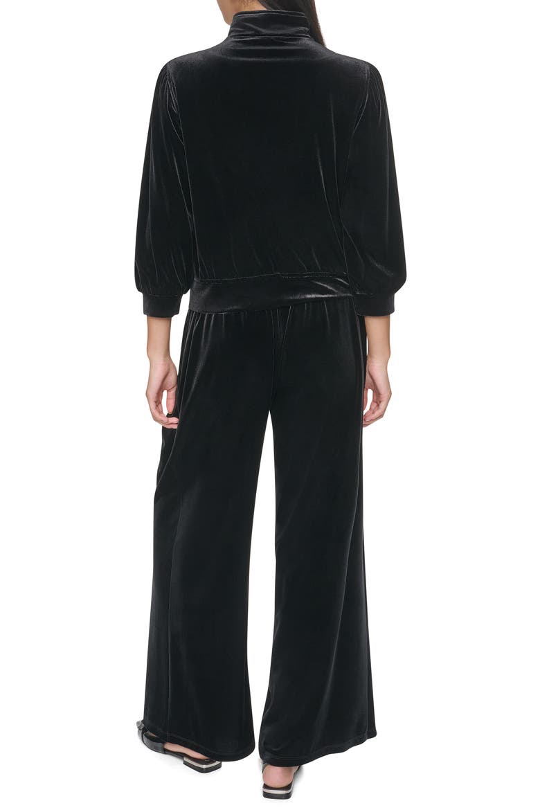 Stretch Velvet Jacket, Alternate, color, BLACK