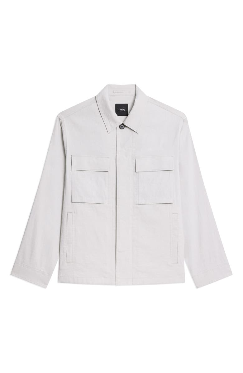 Theory Mod Linen Blend Field Jacket, Alternate, color, Silver Cloud