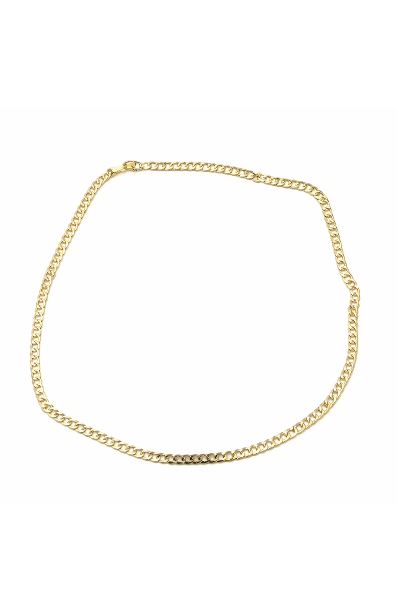 Ancona Jewelry 10K Plain Curb 3.2mm 20in Chain Necklace, Main, color, Yellow Gold