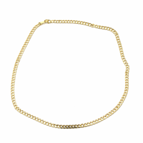 10K Plain Curb 3.2mm 20in Chain Necklace