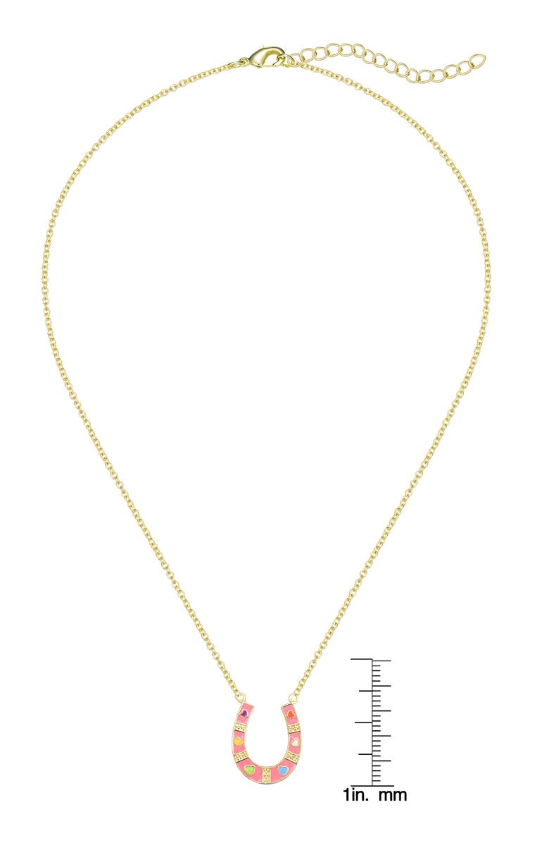 Lily Nily Kids' Horseshoe Pendant Necklace, Alternate, color, Pink
