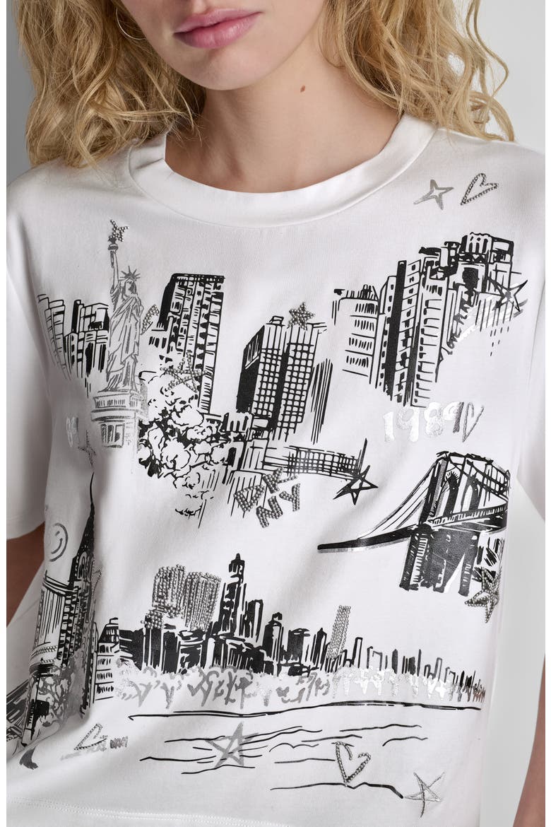 New York Toile Cotton Blend T-Shirt, Alternate, color, WHITE