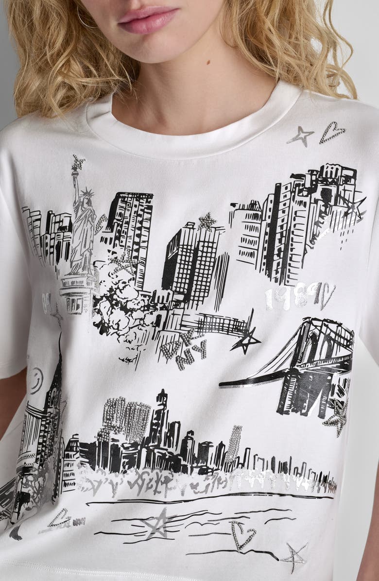 DKNY New York Toile Cotton Blend T-Shirt, Alternate, color,