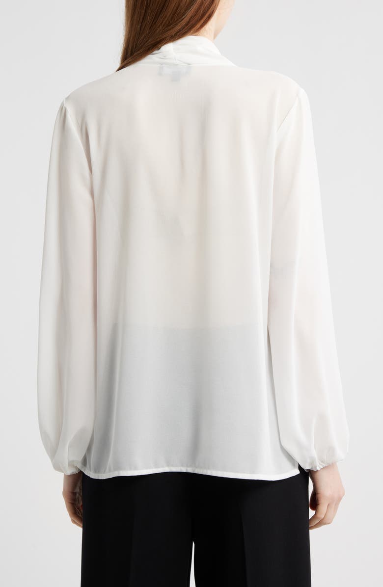 Tahari ASL Tie Neck Top, Alternate, color, Ivory