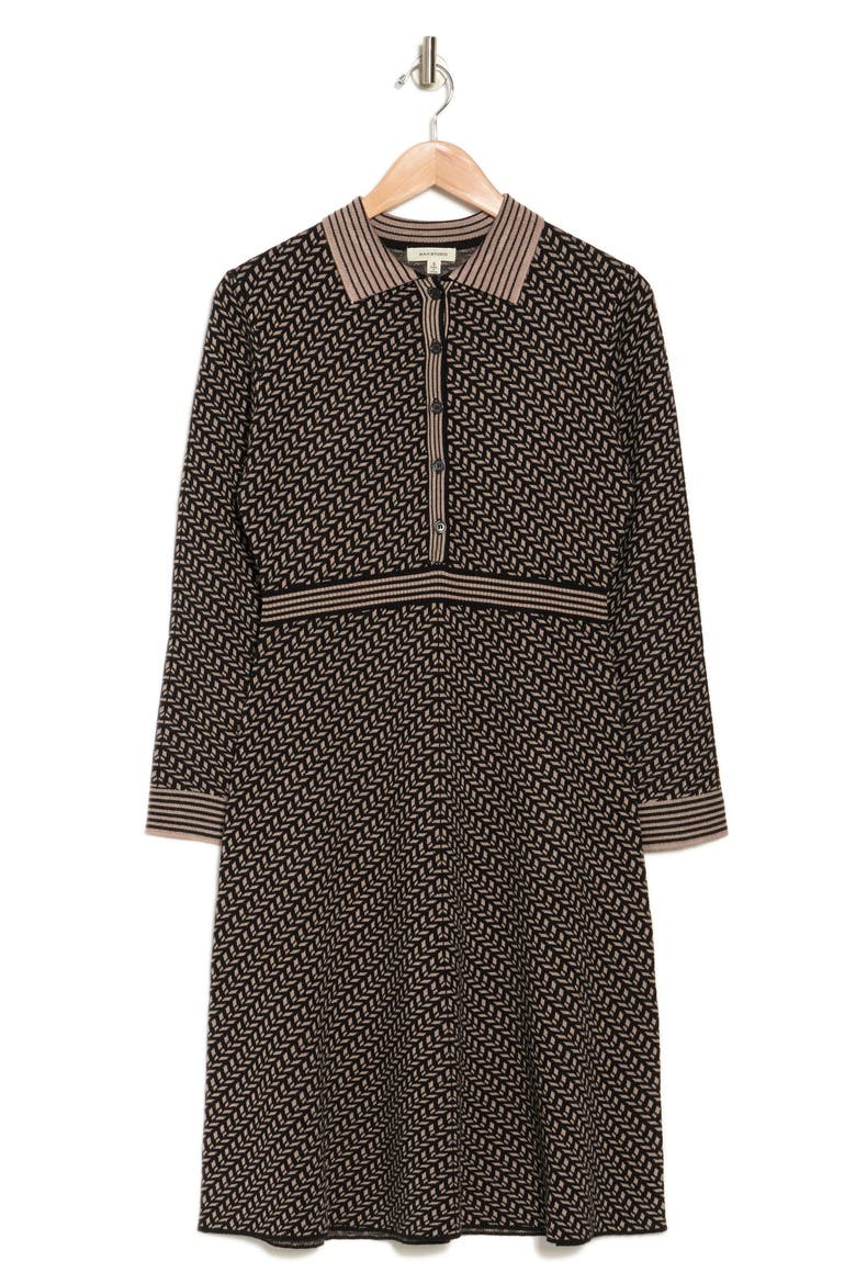 Collared Sweater Dress, Alternate, color, BKTAUTTR